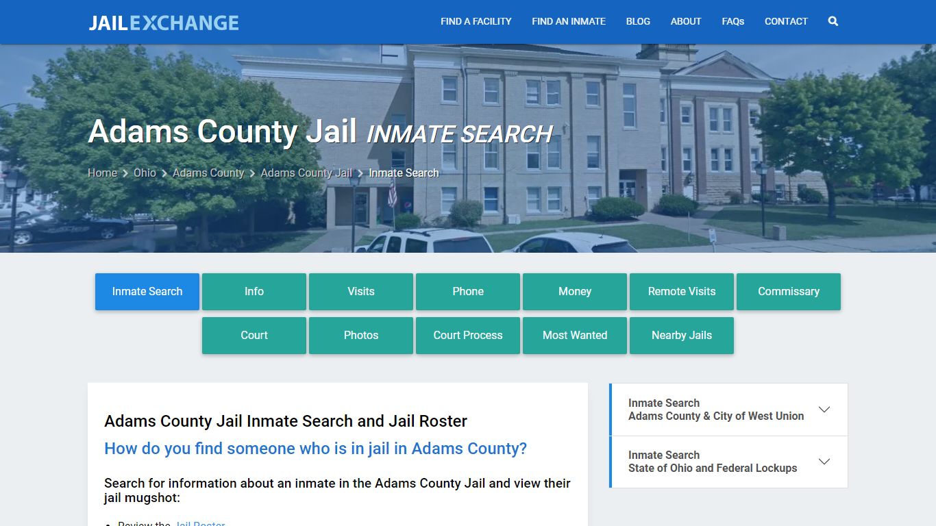 Inmate Search: Roster & Mugshots - Adams County Jail, OH