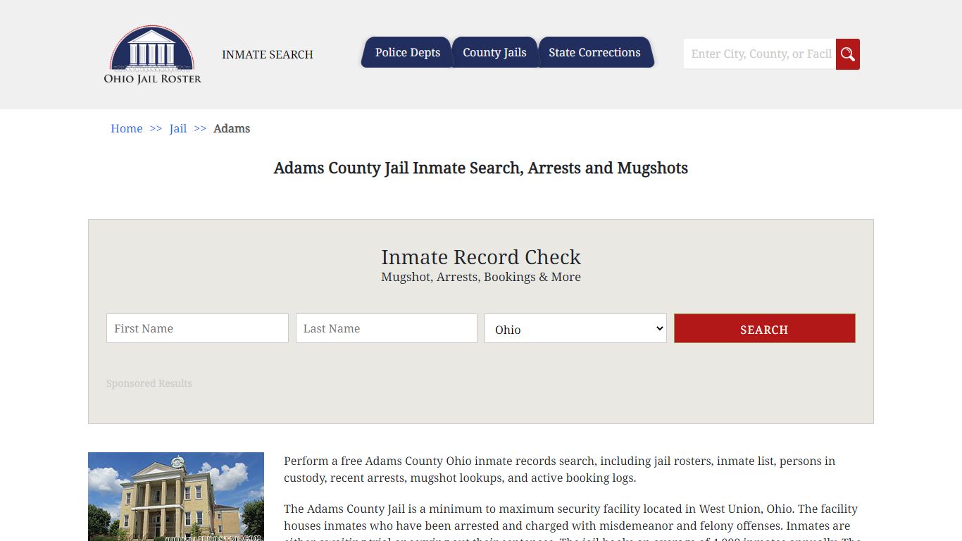 Adams County Jail Inmate Search, Arrests and Mugshots